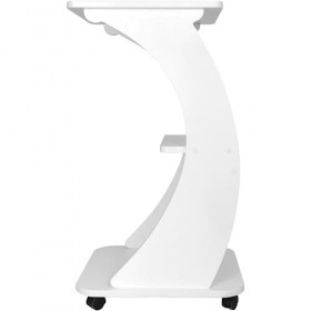 Matonti Chariot blanc à trois étagères avec roulettes pivotantes. Idéal pour esthéticienne, salon de beauté, salon de coiffur