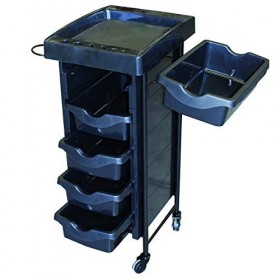 Italian Design - Chariot esthétique et Salon de Coiffure - Mobilier esthétique - Chariot auxiliaire 5 tiroirs - 38 x 87 x 29 