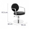 physa NORWICH BLACK Fauteuil de coiffeur 470 - 620 mm - 150 kg - Noir Fauteuil salon de coiffure Chaise de barbier Siege de c