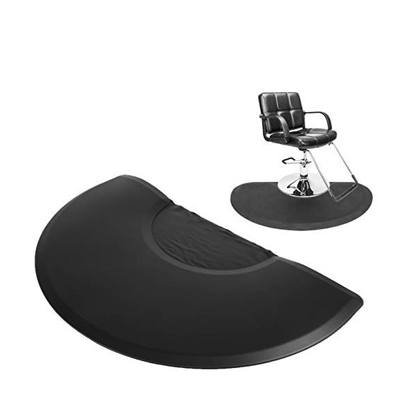 Tapis de chaise de salon de coiffure, tapis de salon semi-circulaire noir tapis anti-Fatigue tapis de support de sol de salon