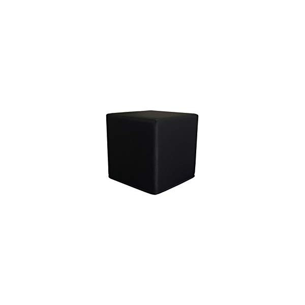 PanQube Module 8-BL Pufa VERONA 45 repose-pieds sans broderie Noir 45 x 45 x 45 cm