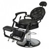 FLOYINM Haircut Beauty Salon Chair Hydraulic Barber Chair Styling Retro Leather Barber Chair Black