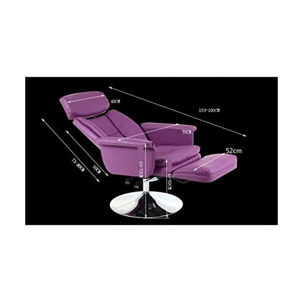Chaise de coiffeur multifonction pivotante et inclinable - Pour salon de coiffure - Pieds en disque - Pour nail art