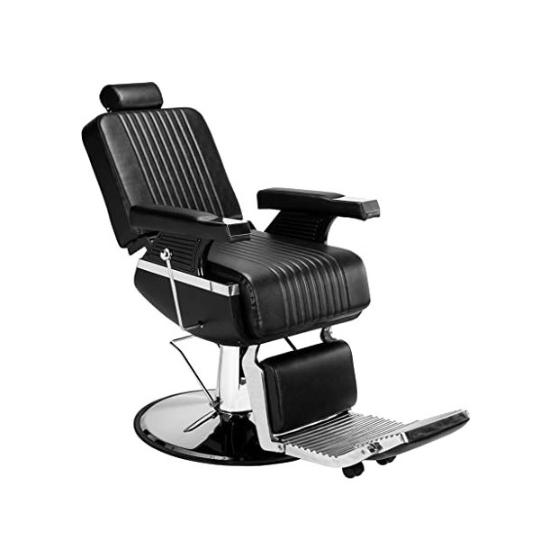 FLOYINM Hairdressing Reclining Chair Barber Haircut Chair Rotatable and Liftable Put Down Easy Wiped Black