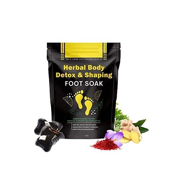 Herbal Detox&Shaping Cleansing Foot Soak Beads, Perles de bain de pieds nettoyantes aux herbes naturelles, Perles de trempage