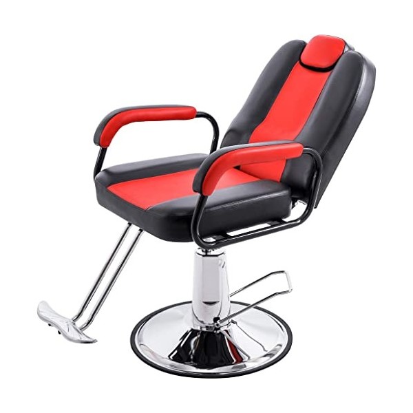 FLOYINM Reclining Barber Chair with Heavy-Duty Pump for Beauty Salon Tatoo Spa Equipment Black/Red Color : Argento, Size : A