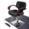 FLOYINM 360-Degree Swiveling Hydraulic Barber Chair Hair Beauty Salon Equipment with Wood Armrest, Adjustable Height, Black