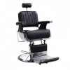 Walnut Complex Leather Barber Chair Height Adjustable Tiltable 45° Rotatable 360° Hairdressing Chair Beauty Salon Equipment