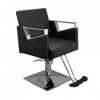 FLOYINM Square Barber Chair Beauty Salon Equipment PVC Leather Black Easy Assemble Clean 74x60x90/105CM