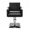 FLOYINM Square Barber Chair Beauty Salon Equipment PVC Leather Black Easy Assemble Clean 74x60x90/105CM