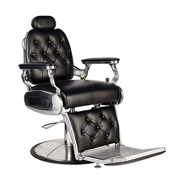 VOMKR Chaise de barbier de Salon Classique avec Pompe hy Chaise de Coiffure Noir Vintage Hydraulik 360-Dreh-Dreh Friseurstühl