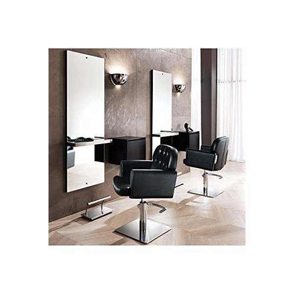 Libery Lot de 2 postures de coiffure, 2 fauteuils 2 miroirs avec repose-pieds