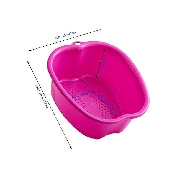 Bain de Pied Grand Bassin de Spa, Bassin de Trempage des Pieds en Plastique Robuste pour Pédicure Relaxation et Massage Foot 