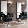 Lot de 2 postures de coiffure, 2 fauteuils et 2 miroirs avec repose-pieds Diamond