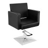 Physa Fauteuil Barbier Coiffure Chaise Coiffeur Bedford Black Pompe Hydraulique, Hauteur Réglable 45-56 cm, Max 200 Kg, Revê