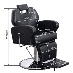 Barberpub Fauteuil de coiffure Chaise dopération Salon de coiffure 8907BK