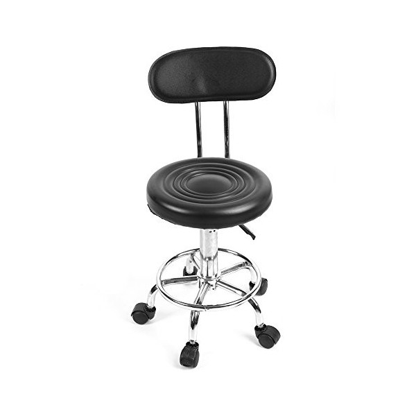 Chaise de massage ronde pivotante réglable pour salon de coiffure avec dossier pour coiffure, manucure, tatouage, thérapie, m