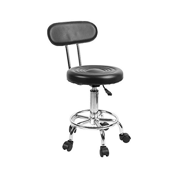 Chaise de massage ronde pivotante réglable pour salon de coiffure avec dossier pour coiffure, manucure, tatouage, thérapie, m