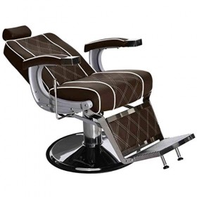 BarberPub - 3810BR - Chaise Hydraulique pour Coiffure - Marron