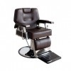 Fauteuil de Coiffeur Classic Hydraulique Inclinable Barber Reclinable 360°en PU Cuir pour Salon Professionnel, 110 x 70 x 100