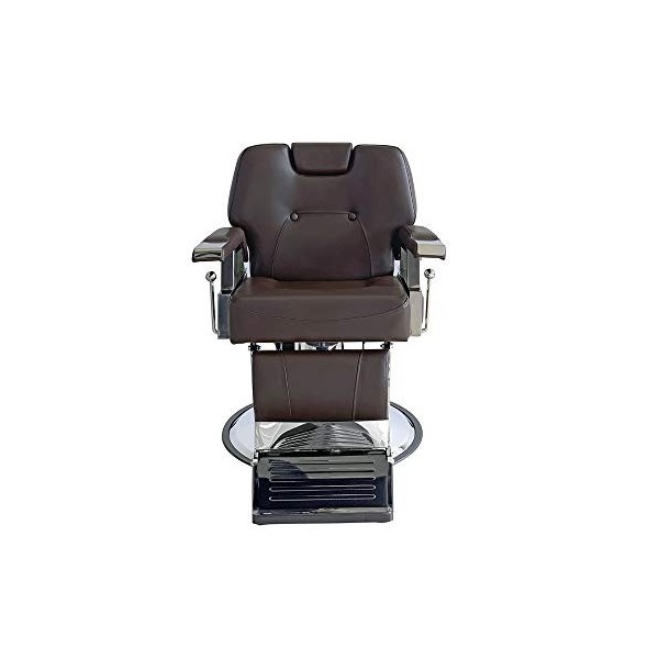 Fauteuil de Coiffeur Classic Hydraulique Inclinable Barber Reclinable 360°en PU Cuir pour Salon Professionnel, 110 x 70 x 100