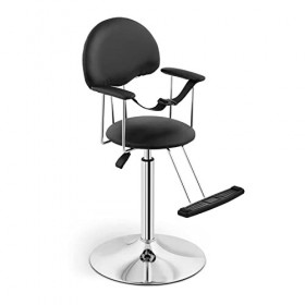 Physa Fauteuil Coiffure Enfant Barbier Chaise Coiffeur PHYSA BIRMINGHAM BLACK Pompe Hydraulique, Hauteur 56,5-81 cm, Max 100
