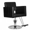 Activeshop Fauteuil de coiffeur HS33 avec base chromée et hauteur réglable Noir