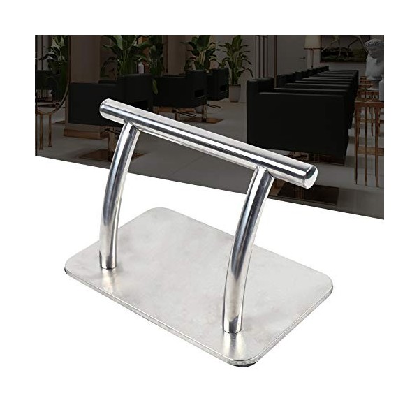 kangten Chaise de coiffeur en acier inoxydable - Repose-pieds de coiffeur - Argenté - Pour salon de coiffure