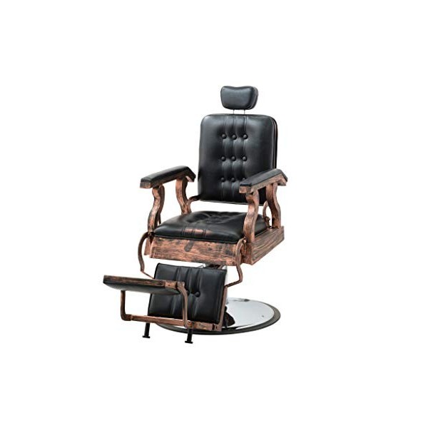 Polironeshop Hornet - Fauteuil professionnel pour coiffeur, barbier, tatoueur, Noir