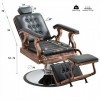 Polironeshop Hornet - Fauteuil professionnel pour coiffeur, barbier, tatoueur, Noir