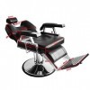 Fauteuil de Coiffeur Classic Hydraulique Inclinable Barber Reclinable 360°en PU Cuir pour Salon Professionnel, 110 x 70 x 100
