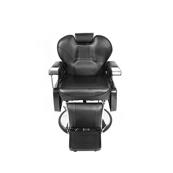 Fauteuil de Coiffeur Classic Hydraulique Inclinable Barber Reclinable 360°en PU Cuir pour Salon Professionnel, 96 x 94 x 84 c