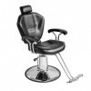 Anaelle Pandamoto Fauteuil de Coiffeur Classic Hydraulique Inclinable Barber Reclinable 360°en PU Cuir avec Chrome Repos Pied