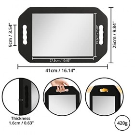 Kurtzy Miroir Coiffeur Portable Léger – Miroir Barbier en Mousse Noir - Ideal pour Salons et Esthéticiennes – Miroir Portable