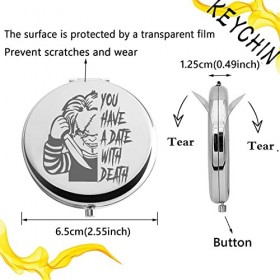 KEYCHIN Chucky Miroir de poche Horrible Movie Fans Gifts You Have a Date with Death Miroir compact pour horreur Marchandises 