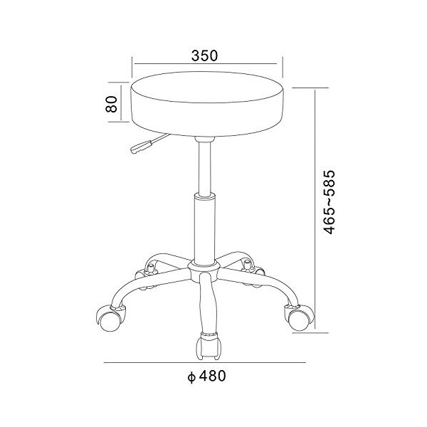 Crisnails Tabouret pivotant avec roulettes pour Coiffure, cosmétique, Dentiste, Fauteuil de Travail Professionnel Rotatif ave