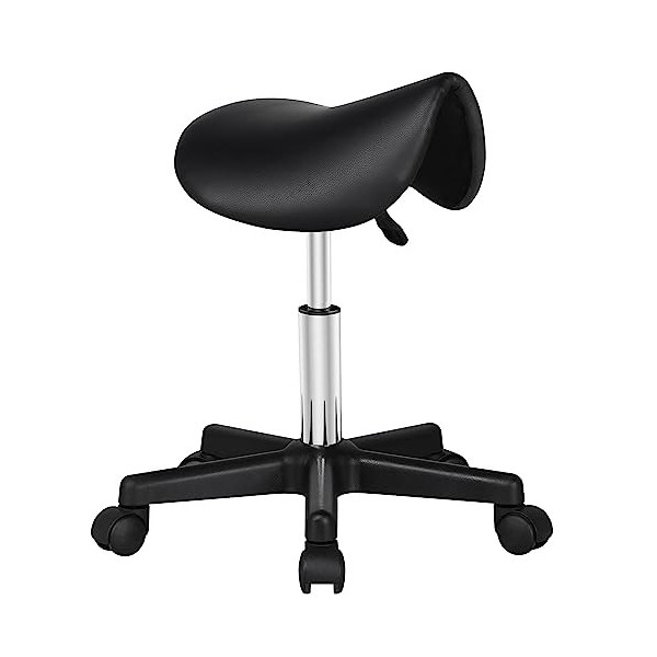 Abician Tabouret Roulettes Professionnel PU Tabouret Ergonomique Selle De Cheval Anti Mal De Dos à Roulettes Pivotantes Haute