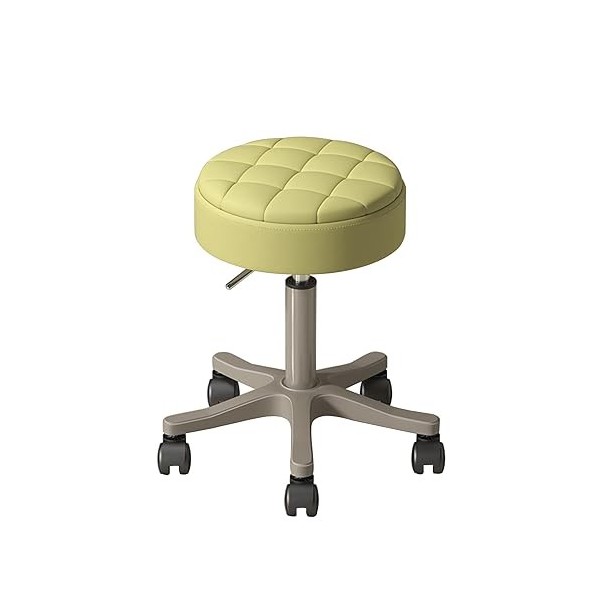 LXHLHWXF Tabouret Roulant Pivotant pour Salon de Beauté, Coussin Rond en Cuir à Réglage élevé avec roulettes pour Le Travail,