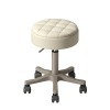 LXHLHWXF Tabouret Roulant Pivotant pour Salon de Beauté, Coussin Rond en Cuir à Réglage élevé avec roulettes pour Le Travail,