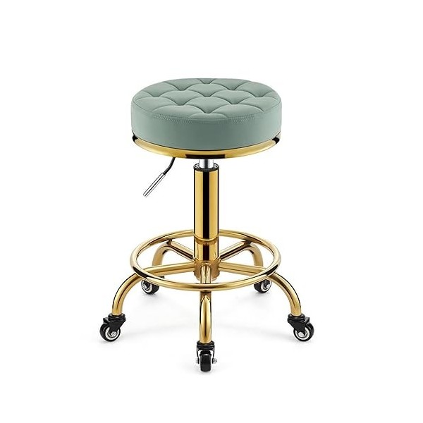 Tabouret Roulant Pivotant à Rembourrage épais En PU, Chaise Hydraulique Réglable Avec Roues Pour Salon de Massage, Studio Da