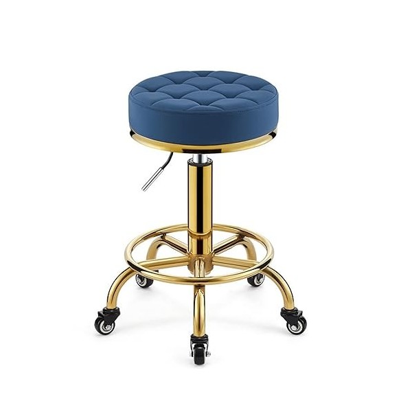 Tabouret Roulant Pivotant à Rembourrage épais En PU, Chaise Hydraulique Réglable Avec Roues Pour Salon de Massage, Studio Da