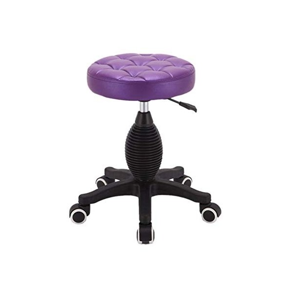 OQHAIR Tabouret sur Roues Tabouret de Chaise de Salon Roulant réglable hydraulique Rond Tabouret de Salon pivotant à 360 ° av