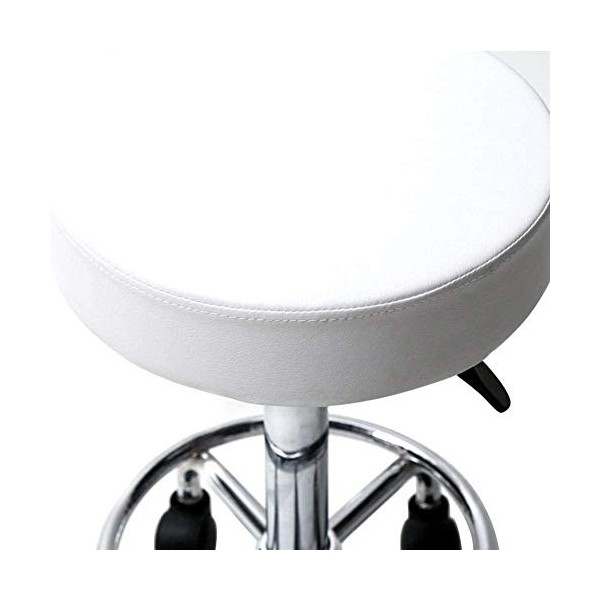 OQHAIR Tabouret sur roulettes Tabouret de Selle Pivotant Rond avec Roues Selle Salon de beauté Tabouret de Bar pour Coiffure 