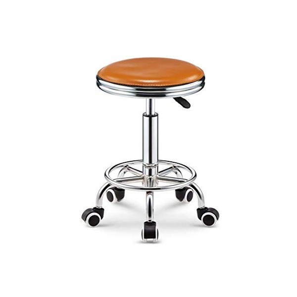 Tabouret sur roulettes Rond Hydraulique Réglable Chaise de Salon Roulant Tabouret Pivotant Réglable Tabouret Roulant Couleur