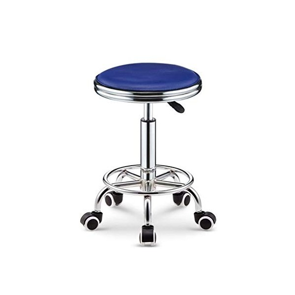 Tabouret sur roulettes Rond Hydraulique Réglable Chaise de Salon Roulant Tabouret Pivotant Réglable Tabouret Roulant Couleur