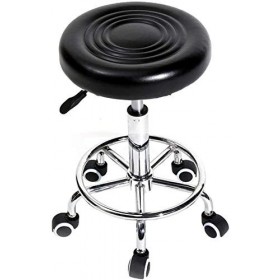 OQHAIR Tabouret sur roulettes pivotant pour Salon de beauté, tabourets de Bar Ronds avec Lignes pour Coiffure, manucure, Tato