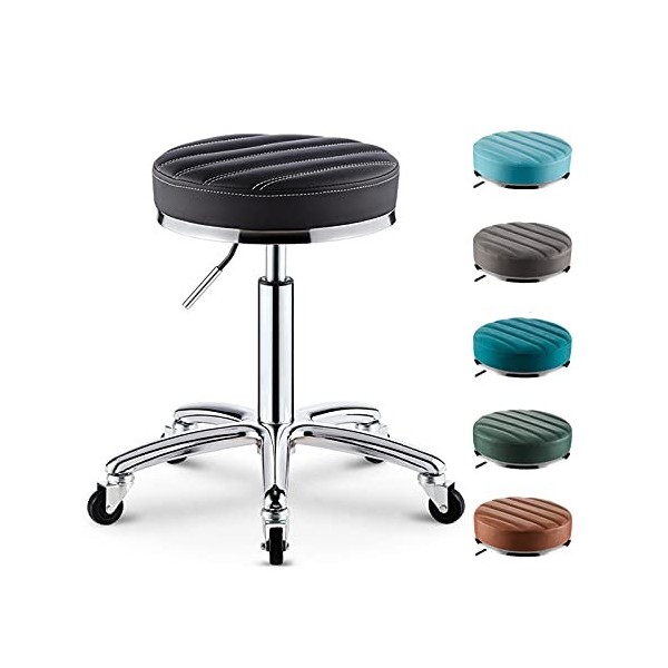 MAIDEHAO Tabouret Pouf Tabouret de beauté Tabouret pivotant réglable en Cuir PU pour hôpital de Bureau à Domicile Tabouret Co