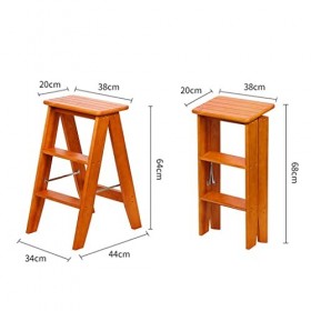Escabeau en Bois Massif, échelle Pliante pour la Maison, échelle à 2 marches, escabeau en Bois, lieux Hauts dans la Cuisine, 
