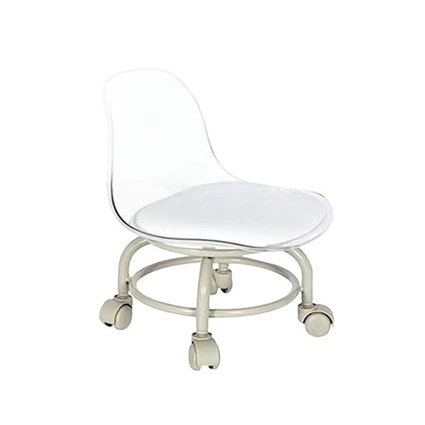 Baoblaze Tabouret de Pédicure en Acrylique pour Tabouret Roulant Rond Bas pour Bureau de Salon de Coiffure