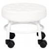 Calissimo Tabouret de Coiffeur cosmétique pour Salon de pédicure Rond hocker Blanc